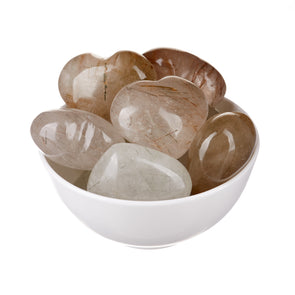 Rutilated Quartz Hearts | Crystals
